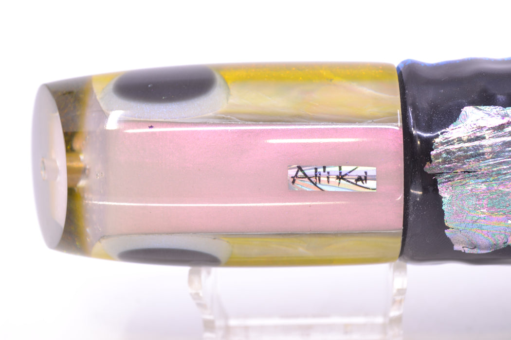 Ali'i Kai Lures White MOP Gray-Blue-Yellow Back Yakuza 14" 10.8oz BOM Skirted Yellowfin