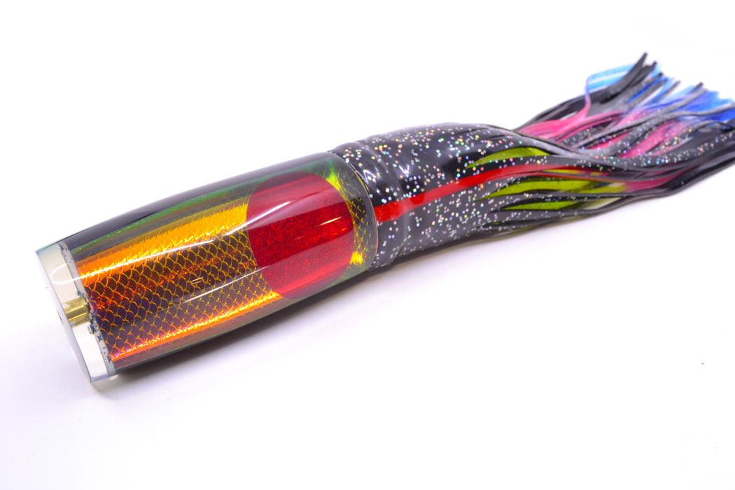 Koya Lures Rainbow Scale Red Eyes Hard Head 14" 14.5oz Skirted Black/Rainbow GZE