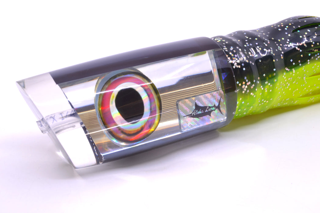 Aloha Lures Clear Mirrored Black Back Smash Bait 14" 13.5oz Skirted Magic Johnson GZE