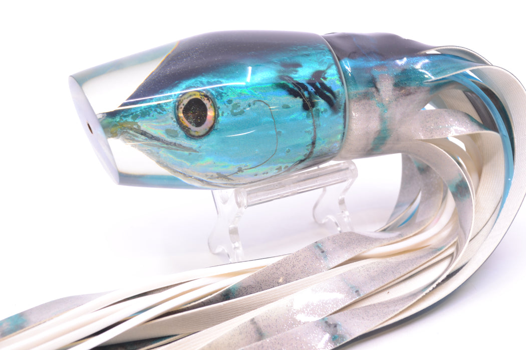 Ali'i Kai Lures Bonito Fish Head "Futa" Tahitian Pirate 14" 9oz Fire Tailz Blue Drip GZE