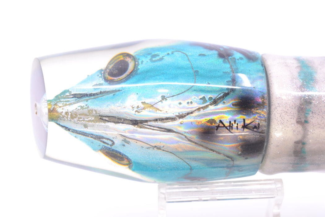 Ali'i Kai Lures Bonito Fish Head "Futa" Tahitian Pirate 14" 9oz Fire Tailz Blue Drip GZE