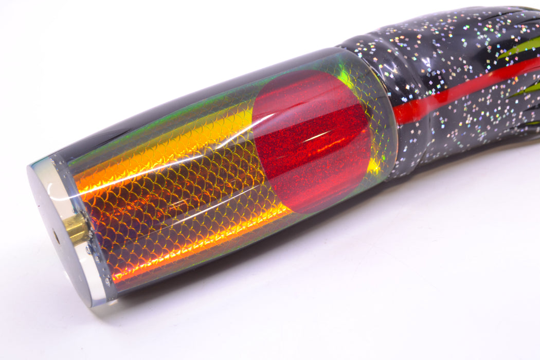 Koya Lures Rainbow Scale Red Eyes Hard Head 14" 14.5oz Skirted Black/Rainbow GZE