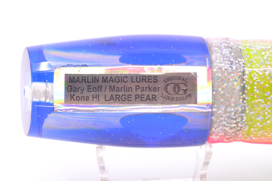 Marlin Magic White Awabi Blue Back Red Eyes Large Pear 12" 11oz Skirted Holo & Blue Bars