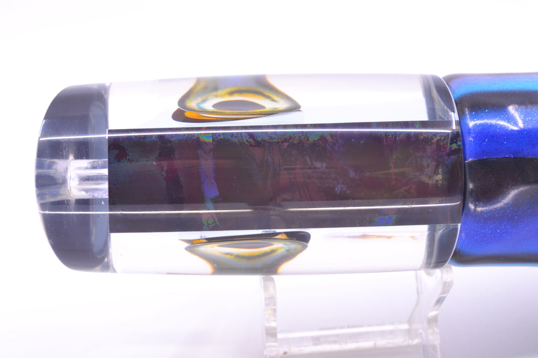 Aloha Lures Clear Mirrored Black Back Taxi Eyes Smash Bait 14" 12.2oz FT Vinyl Skipjack GZE