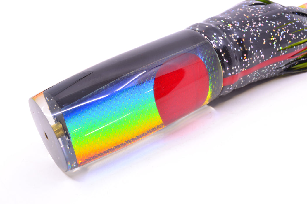 Koya Lures Rainbow Scale Red Eyes Hard Head 14" 14.5oz Skirted Black/Rainbow GZE