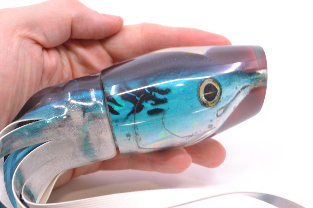 Ali'i Kai Lures Bonito Fish Head "Futa" Tahitian Pirate 14" 9oz Fire Tailz Blue Drip GZE