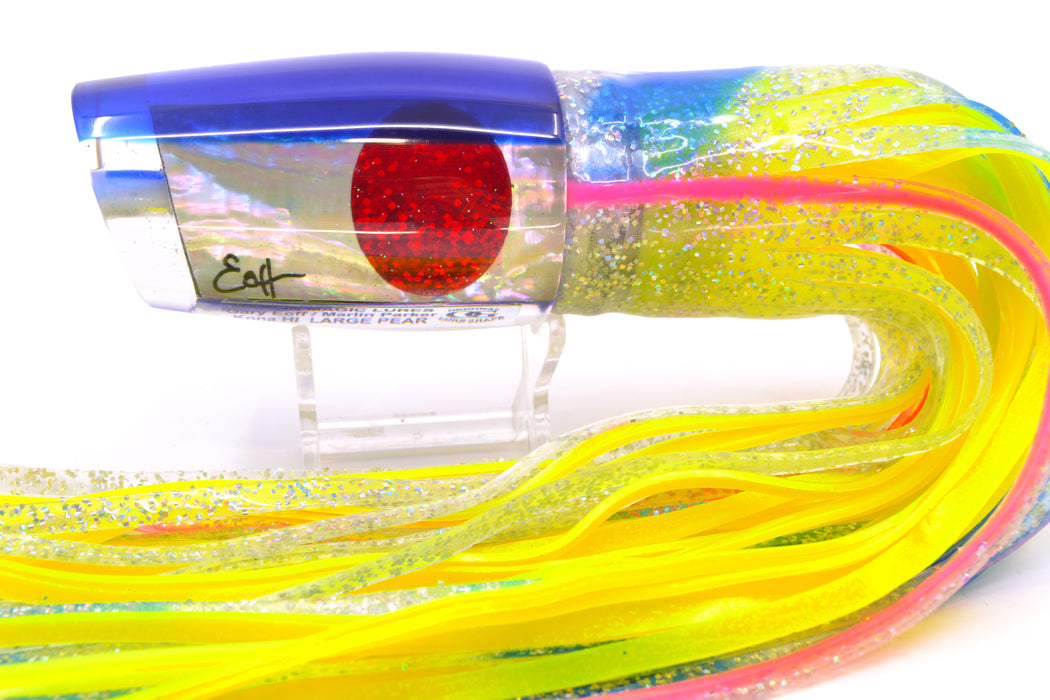 Marlin Magic White Awabi Blue Back Red Eyes Large Pear 12" 11oz Skirted Holo & Blue Bars