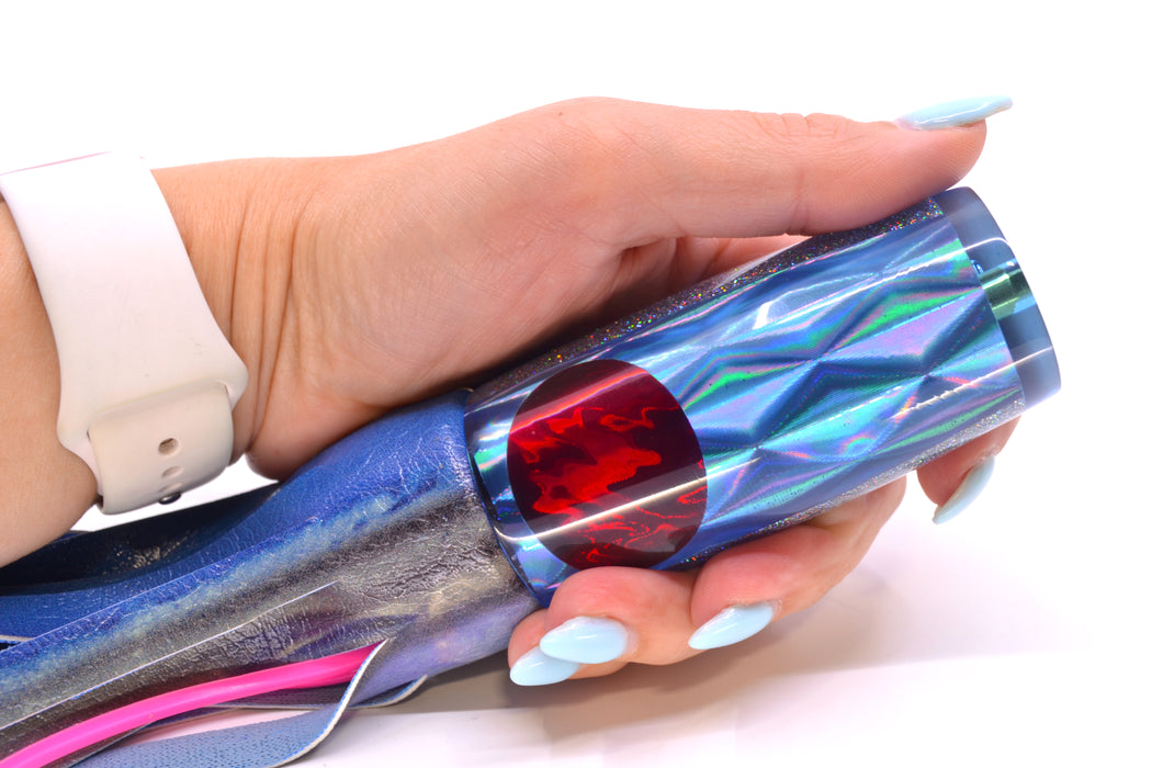 Koya Lures Blue Rainbow Diamond Red Eyes Hard Head 12" 7oz ALV Vinyl Blue Skipjack