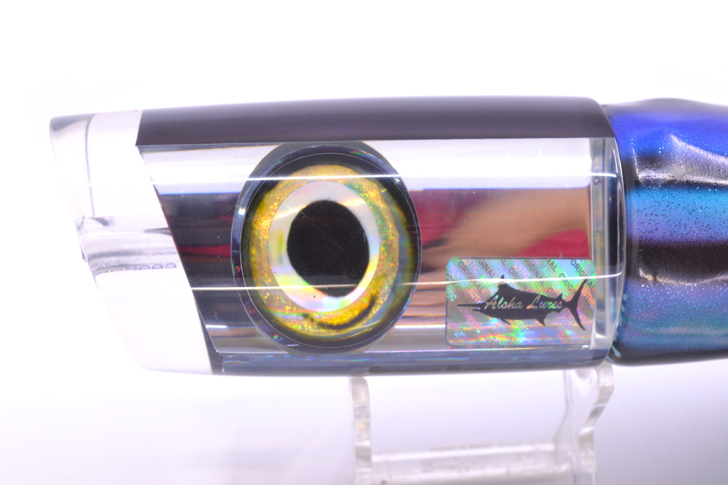 Aloha Lures Clear Mirrored Black Back Taxi Eyes Smash Bait 14" 12.2oz FT Vinyl Skipjack GZE