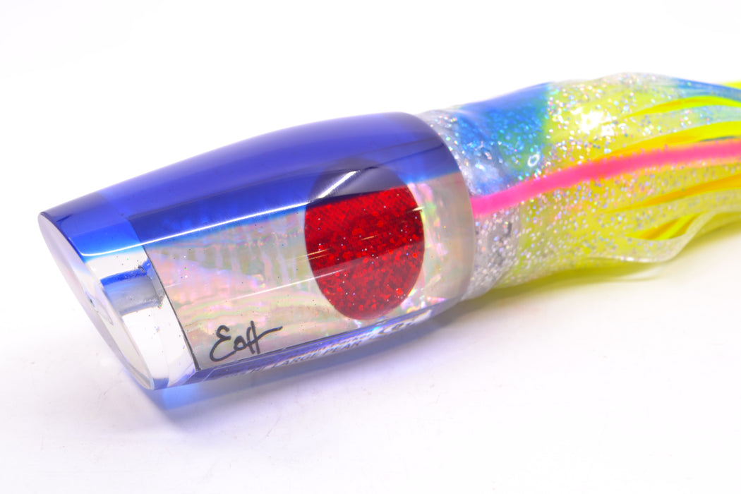 Marlin Magic White Awabi Blue Back Red Eyes Large Pear 12" 11oz Skirted Holo & Blue Bars