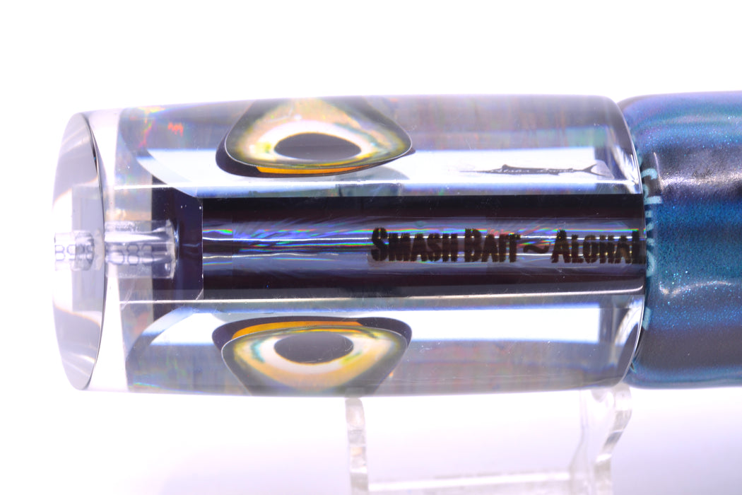 Aloha Lures Clear Mirrored Black Back Taxi Eyes Smash Bait 14" 12.2oz FT Vinyl Skipjack GZE