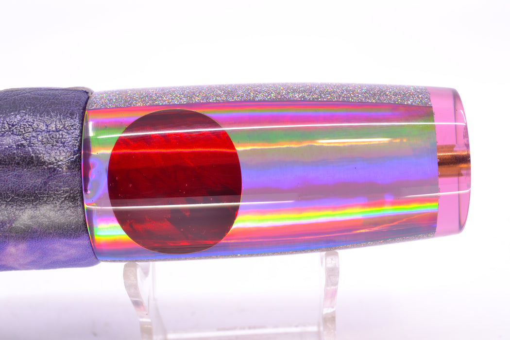 Koya Lures Purple Rainbow Red Eyes Hard Head 12" 7oz ALV Vinyl Purple Skipjack