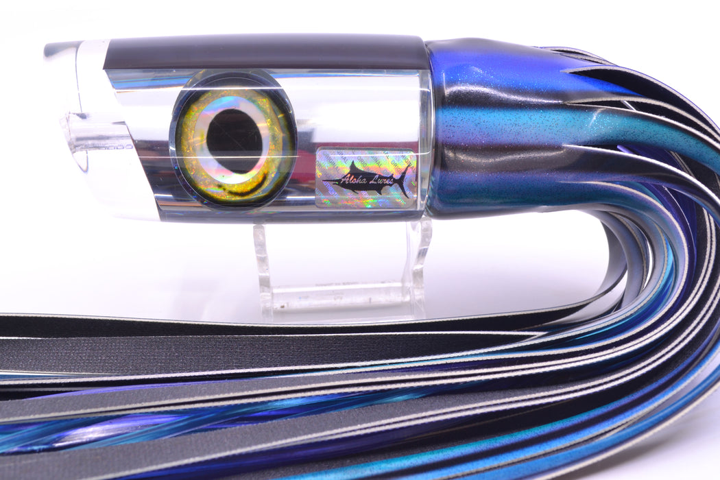 Aloha Lures Clear Mirrored Black Back Taxi Eyes Smash Bait 14" 12.2oz FT Vinyl Skipjack GZE