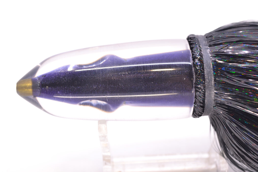 Tsutomu Lures Black-Purple-Silver Fish Head Ali'i Bullet 7" 5oz Strobez Black/Purple GZE