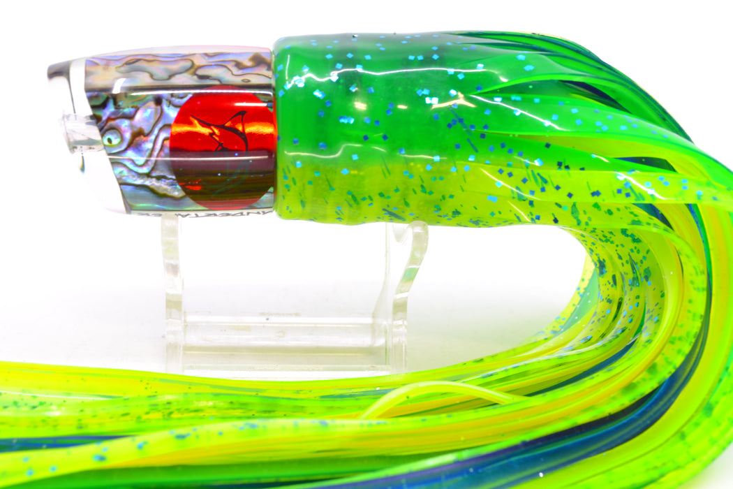 Bonze Lures Paua Shell Red Eyes Undertaker 9" 5.2oz Skirted Mahi