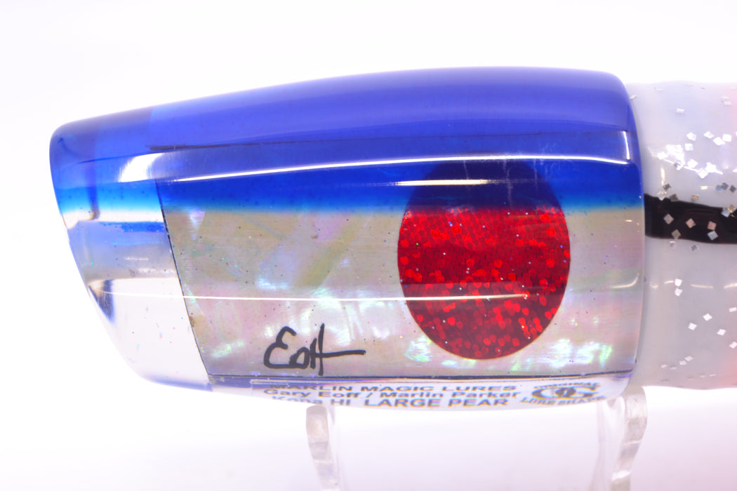 Marlin Magic White Awabi Blue Back Red Eyes Large Pear 12" 11oz Skirted White-Blue-Black