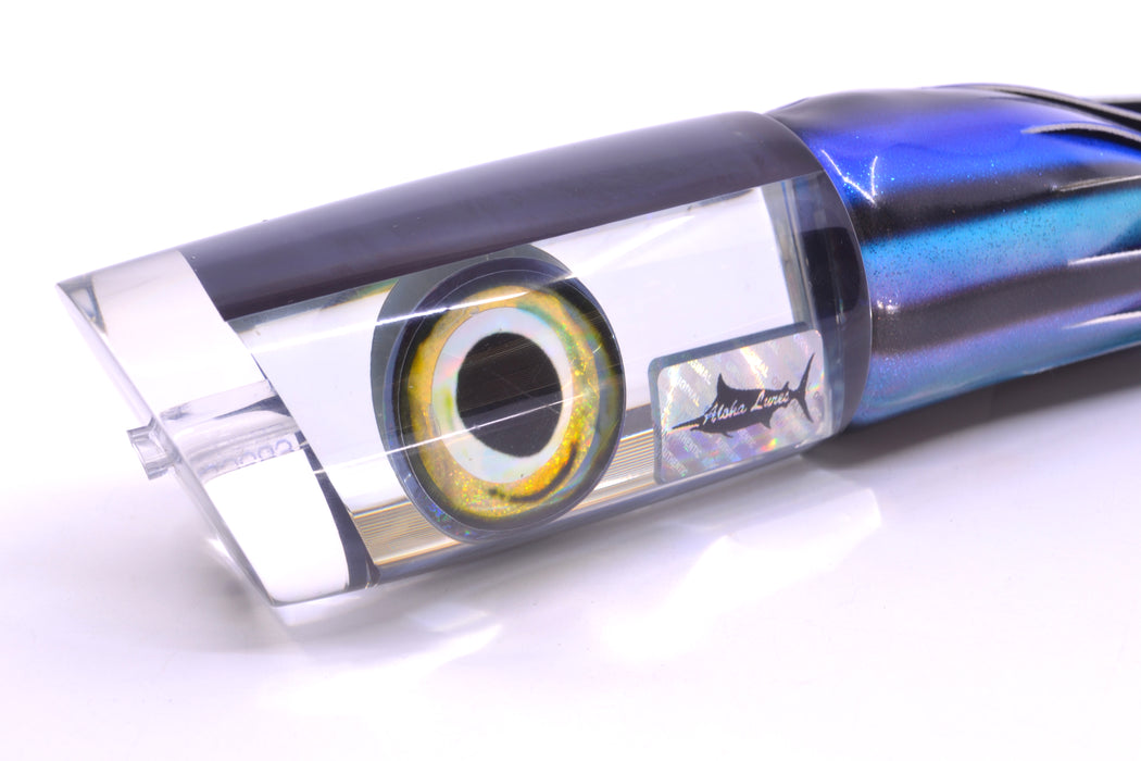 Aloha Lures Clear Mirrored Black Back Taxi Eyes Smash Bait 14" 12.2oz FT Vinyl Skipjack GZE
