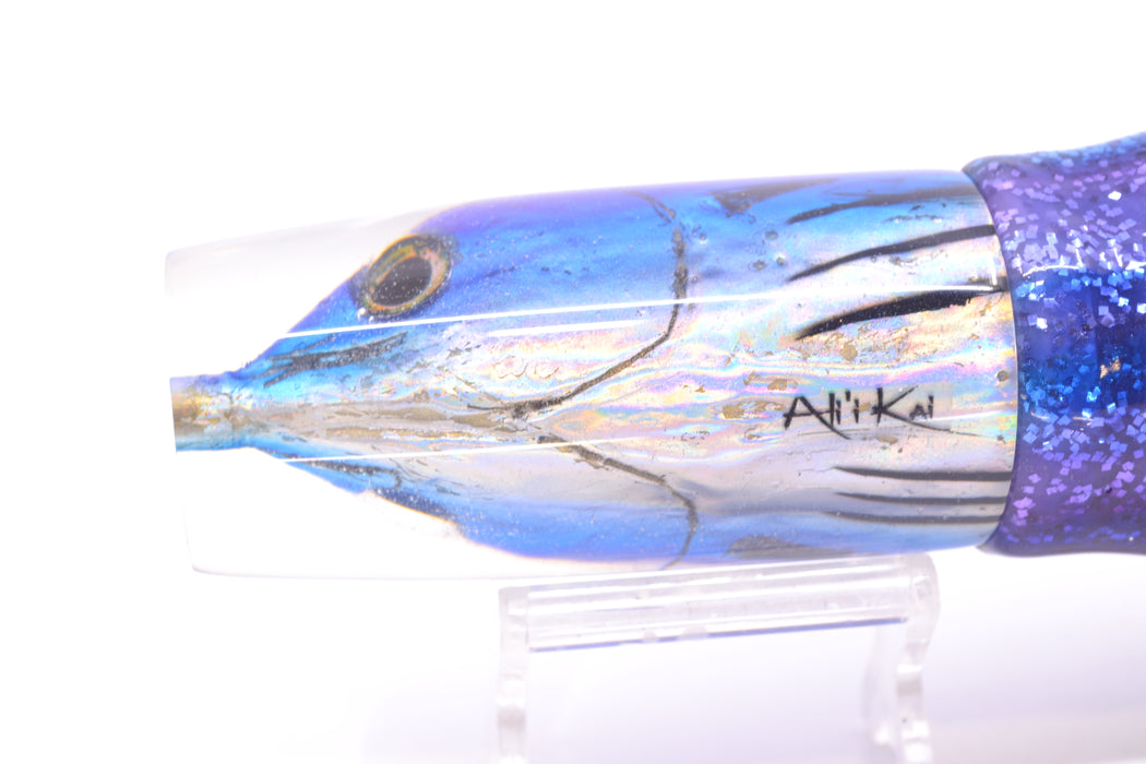Ali'i Kai Lures Skipjack/Aku Medium Hard Head 12" 9oz Skirted Black-Purple-Blue GZE