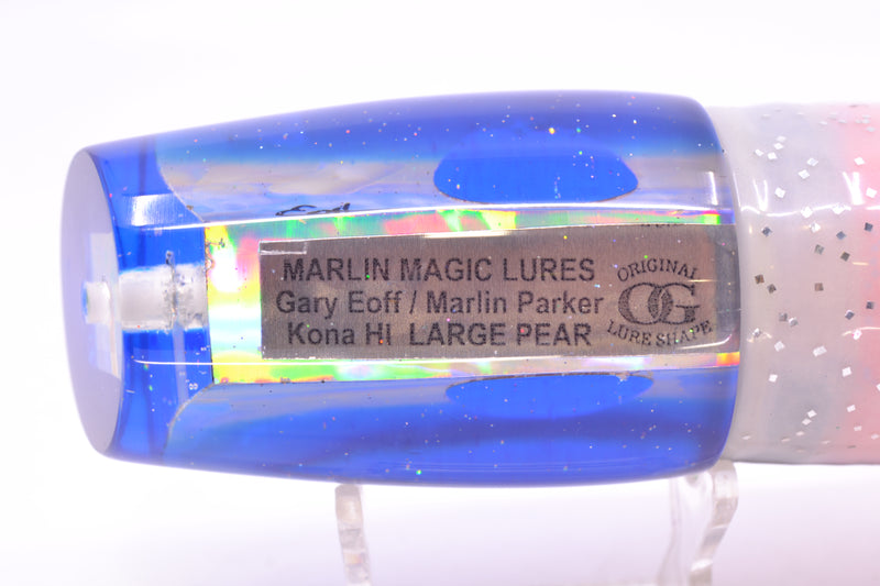 Marlin Magic White Awabi Blue Back Red Eyes Large Pear 12" 11oz Skirted White-Blue-Black
