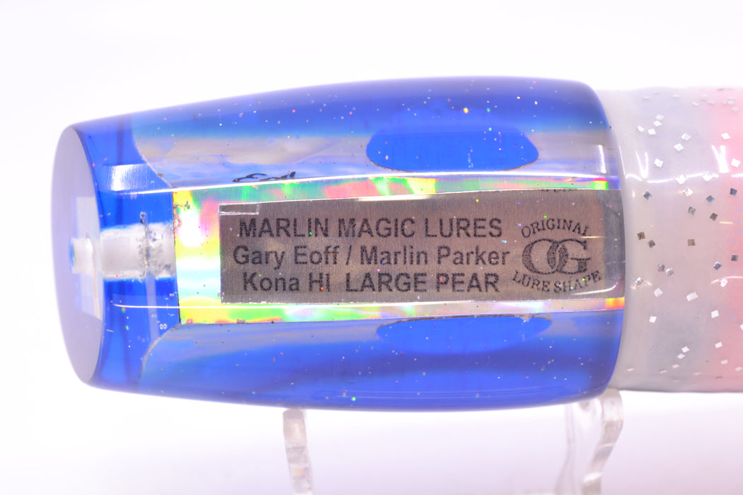 Marlin Magic White Awabi Blue Back Red Eyes Large Pear 12" 11oz Skirted White-Blue-Black