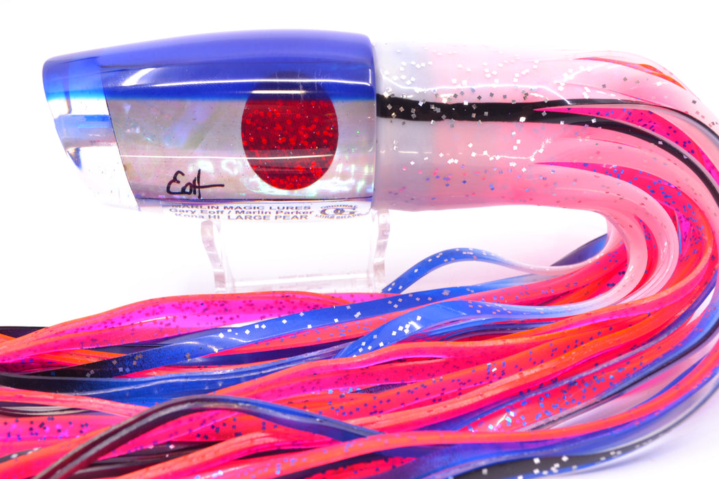 Marlin Magic White Awabi Blue Back Red Eyes Large Pear 12" 11oz Skirted White-Blue-Black