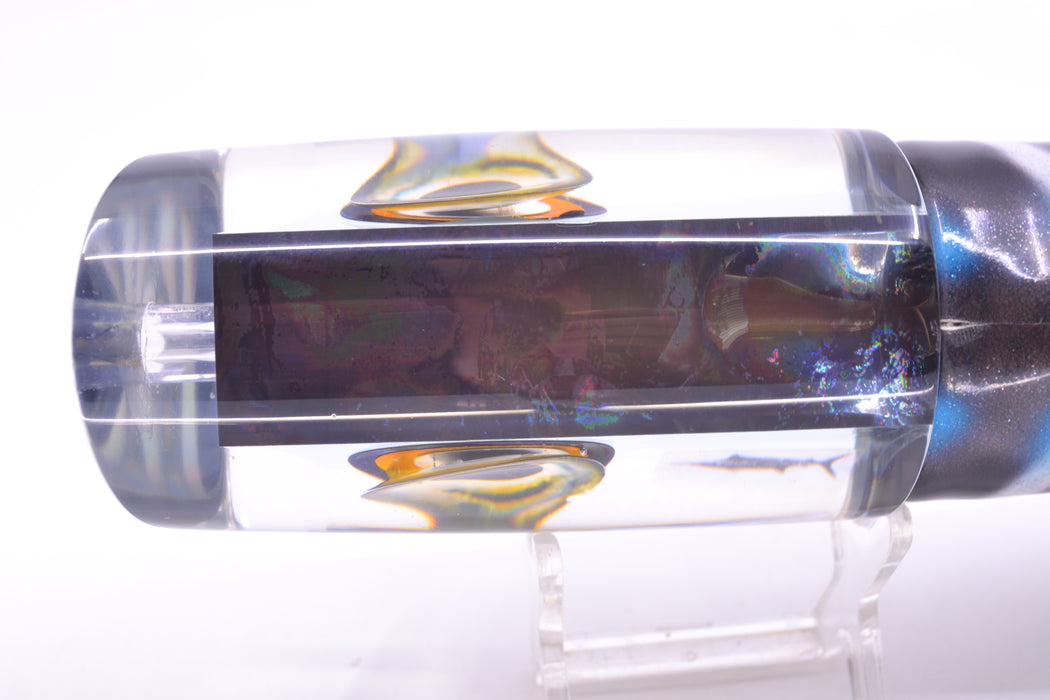 Aloha Lures Clear Mirrored Black Back Taxi Eyes Smash Bait 14" 12.2oz FT Vinyl Wahoo GZE