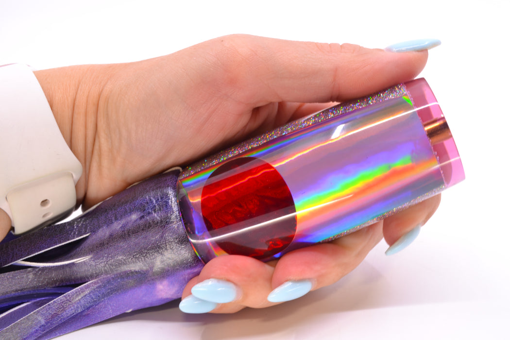 Koya Lures Purple Rainbow Red Eyes Hard Head 12" 7oz ALV Vinyl Purple Skipjack