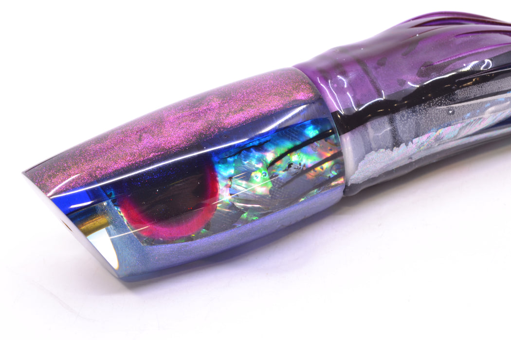 Ali'i Kai Lures "Skipjack" Blue-Purple Abalone Purple-Blue Back Yakuza 14" 10.8oz BOM Skirted
