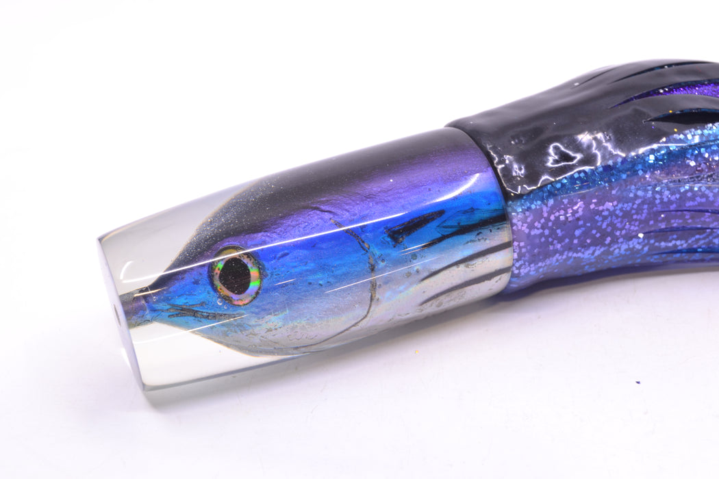 Ali'i Kai Lures Skipjack/Aku Medium Hard Head 12" 9oz Skirted Black-Purple-Blue GZE