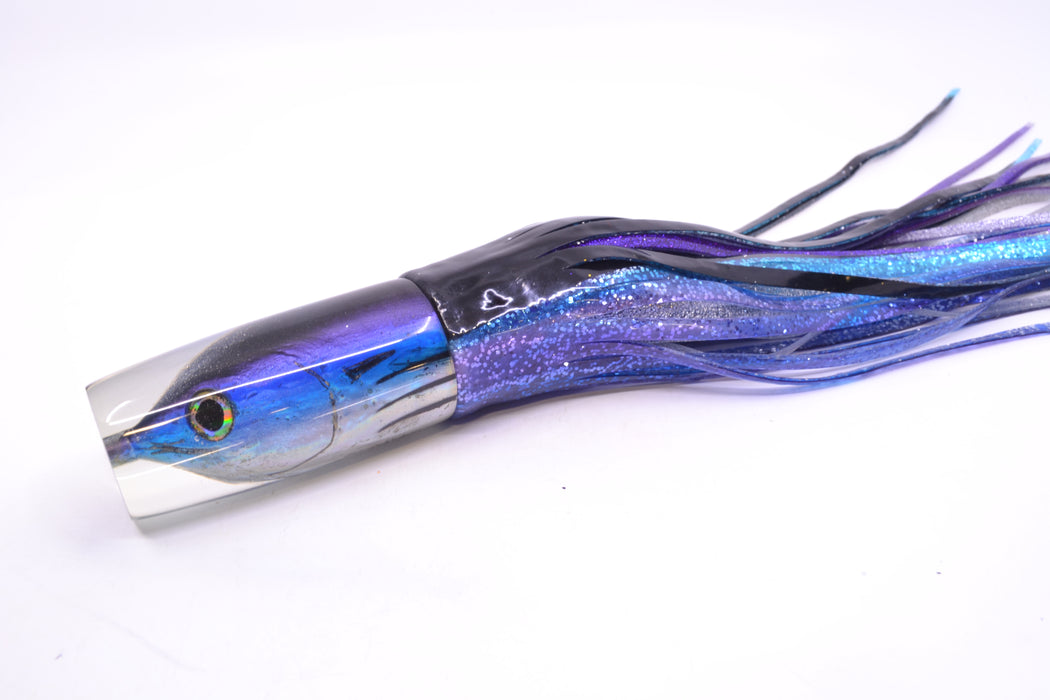 Ali'i Kai Lures Skipjack/Aku Medium Hard Head 12" 9oz Skirted Black-Purple-Blue GZE