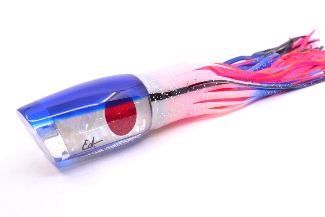 Marlin Magic White Awabi Blue Back Red Eyes Large Pear 12" 11oz Skirted White-Blue-Black