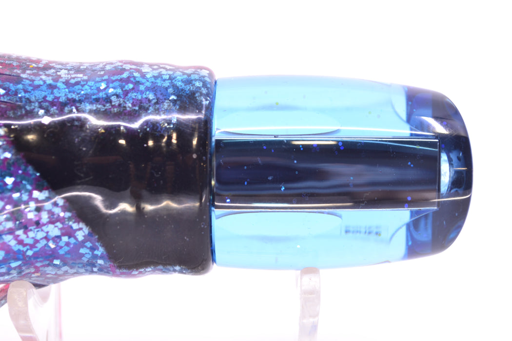 Bonze Lures Ice Blue Mirror Red Eyes Undertaker 9" 5.2oz Skirted Black & Blue Bars/Pink