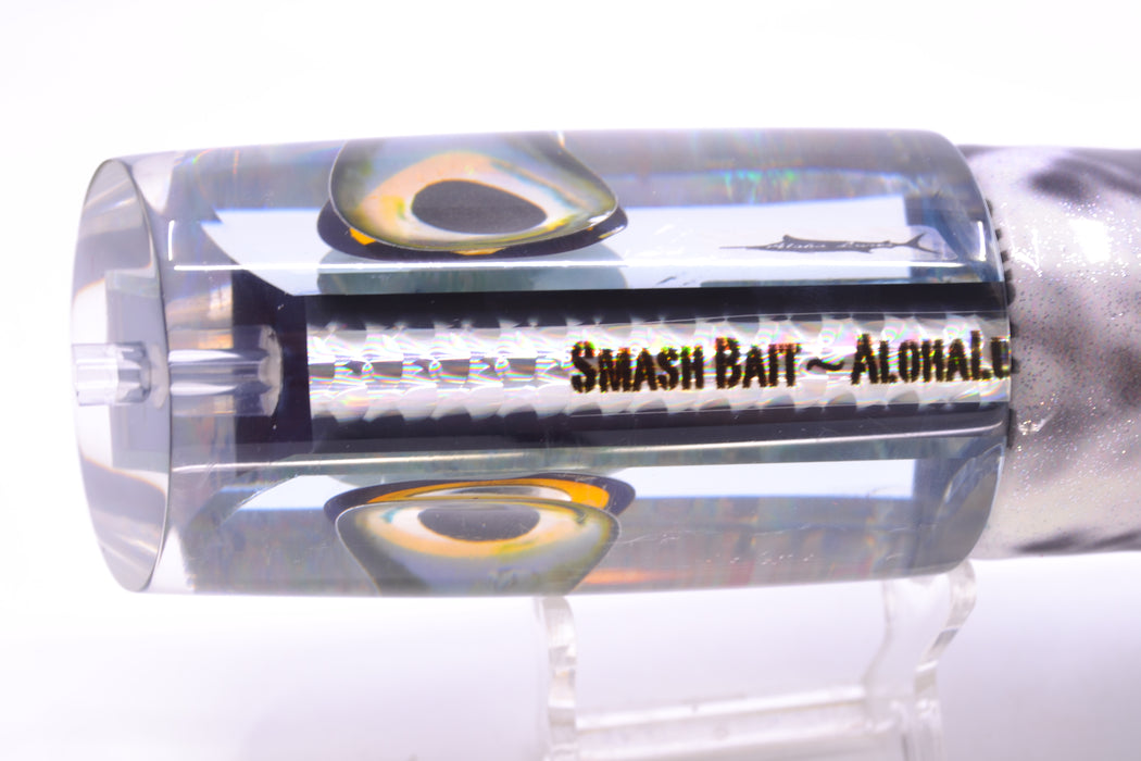 Aloha Lures Clear Mirrored Black Back Taxi Eyes Smash Bait 14" 12.2oz FT Vinyl Wahoo GZE