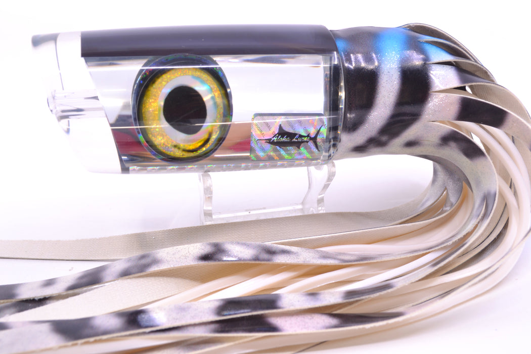 Aloha Lures Clear Mirrored Black Back Taxi Eyes Smash Bait 14" 12.2oz FT Vinyl Wahoo GZE