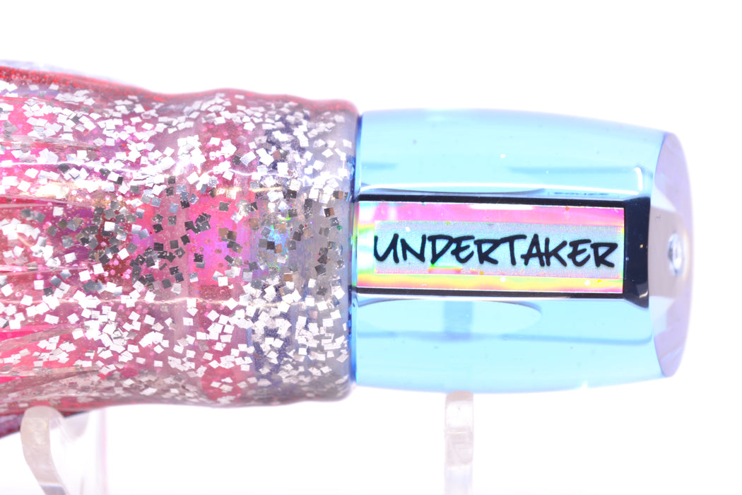Bonze Lures Ice Blue Mirror Red Eyes Undertaker 9" 5.2oz Skirted Black & Blue Bars/Pink