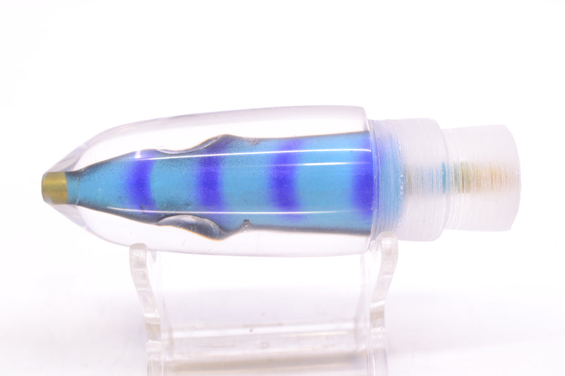 Tsutomu Lures Blue & Purple Bars-Black Line Fish Head Ali'i Bullet 7" 4oz