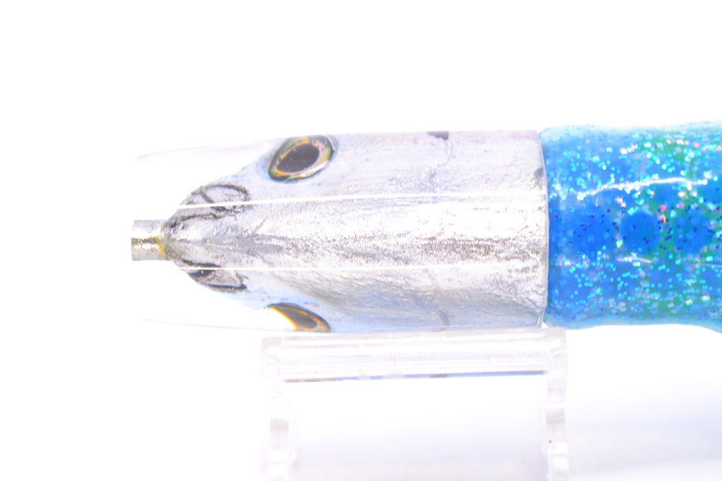 Ali'i Kai Lures Blue-Silver Opelu Small Hard Head 9" 4.2oz Skirted Blue-Lumo Green GZE