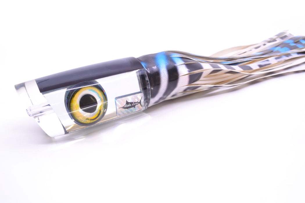 Aloha Lures Clear Mirrored Black Back Taxi Eyes Smash Bait 14" 12.2oz FT Vinyl Wahoo GZE