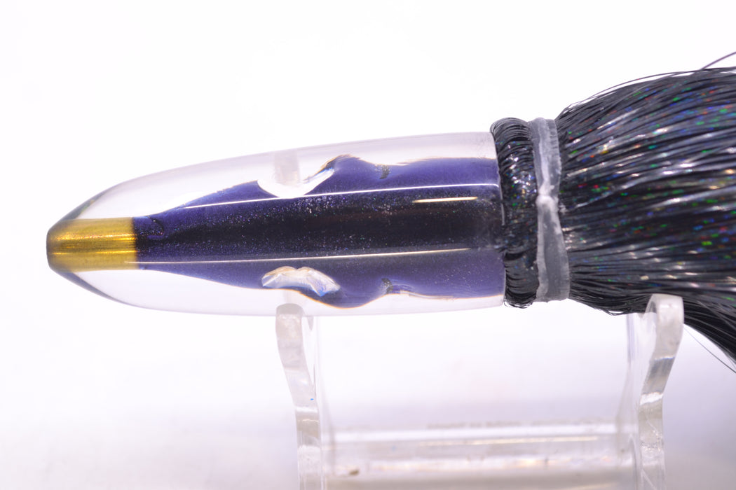 Tsutomu Lures Black-Purple-Silver Fish Head Poke Bullet 6" 2.8oz Strobez Black/Purple GZE