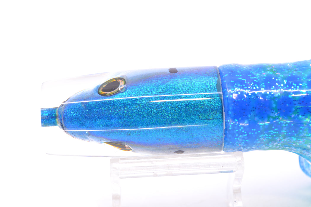 Ali'i Kai Lures Blue-Silver Opelu Small Hard Head 9" 4.2oz Skirted Blue-Lumo Green GZE