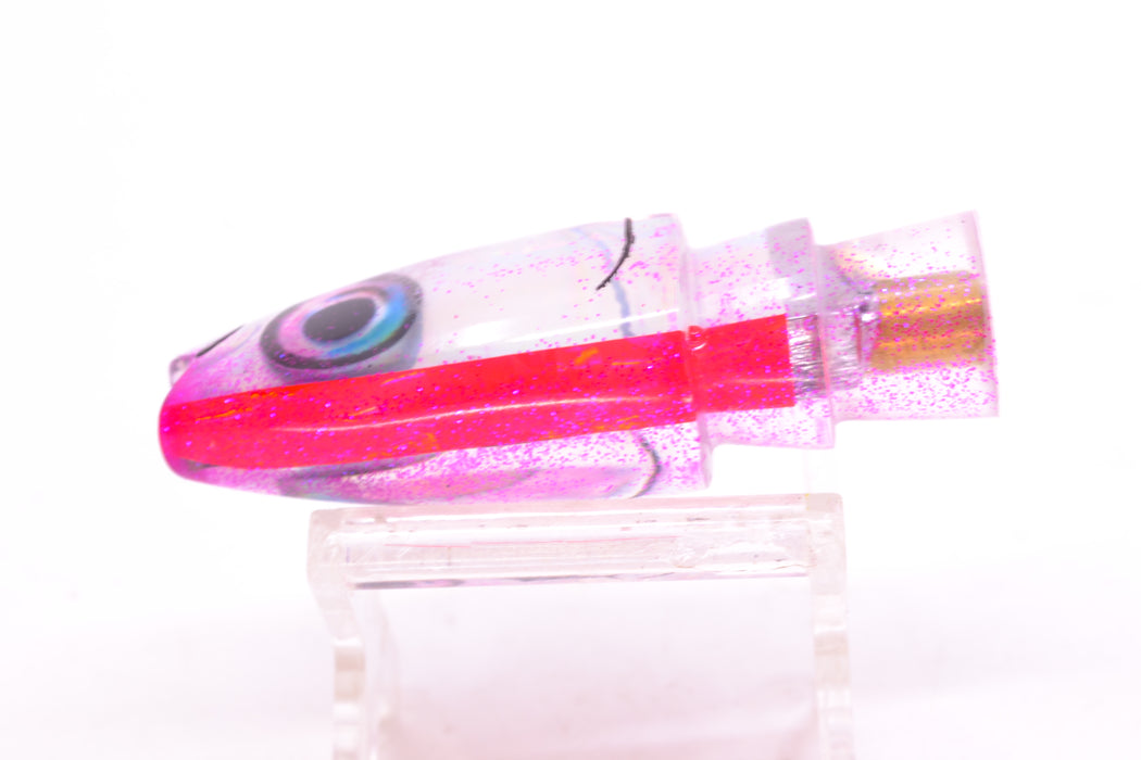 Aloha Lures Silver Rainbow Pink Glitter Back Small Super Ninja 7" 2.7oz