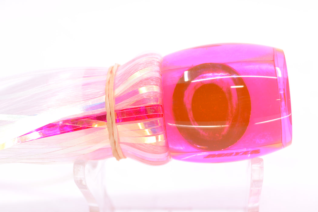 Moyes Lures Pink MOP Small Secret 9" 1.6oz Skirted White Hair with Pink Stripes