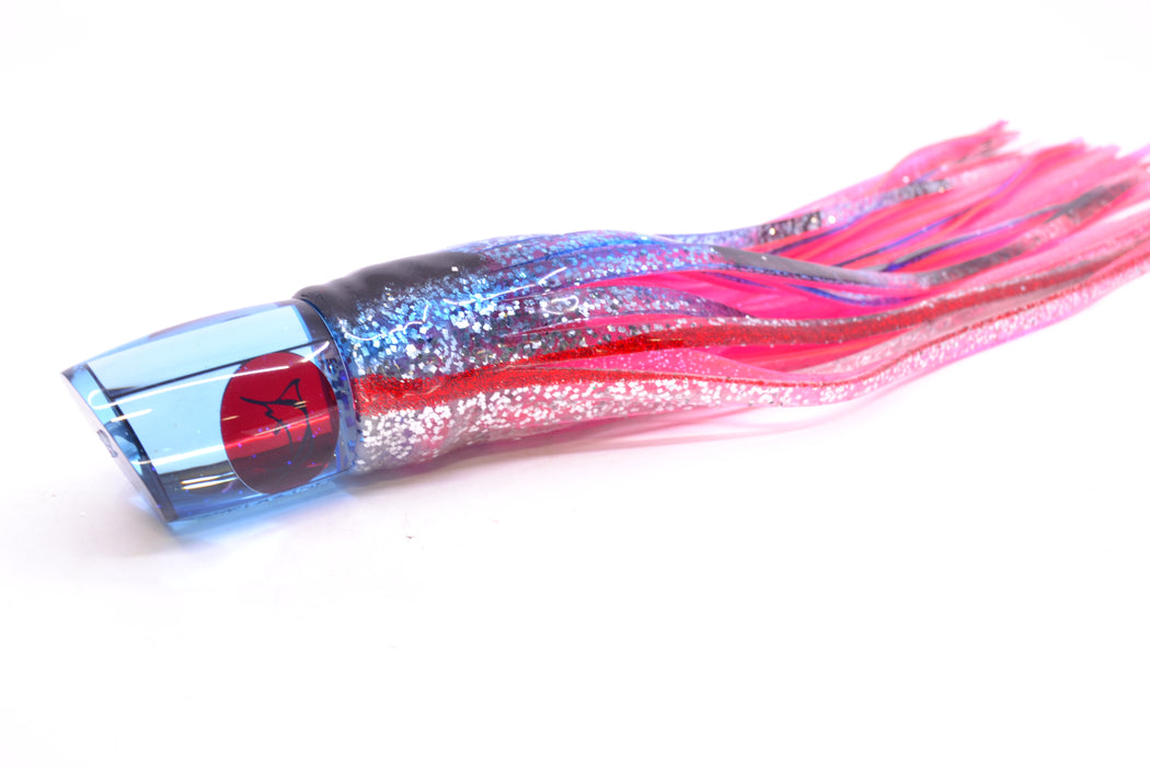 Bonze Lures Ice Blue Mirror Red Eyes Undertaker 9" 5.2oz Skirted Black & Blue Bars/Pink