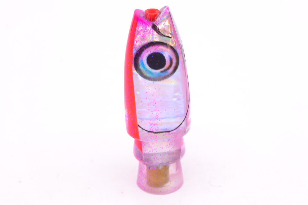 Aloha Lures Silver Rainbow Pink Glitter Back Small Super Ninja 7" 2.7oz