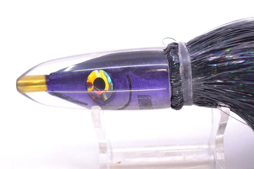 Tsutomu Lures Black-Purple-Silver Fish Head Poke Bullet 6" 2.8oz Strobez Black/Purple GZE