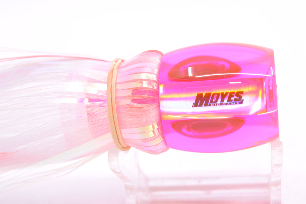 Moyes Lures Pink MOP Small Secret 9" 1.6oz Skirted White Hair with Pink Stripes