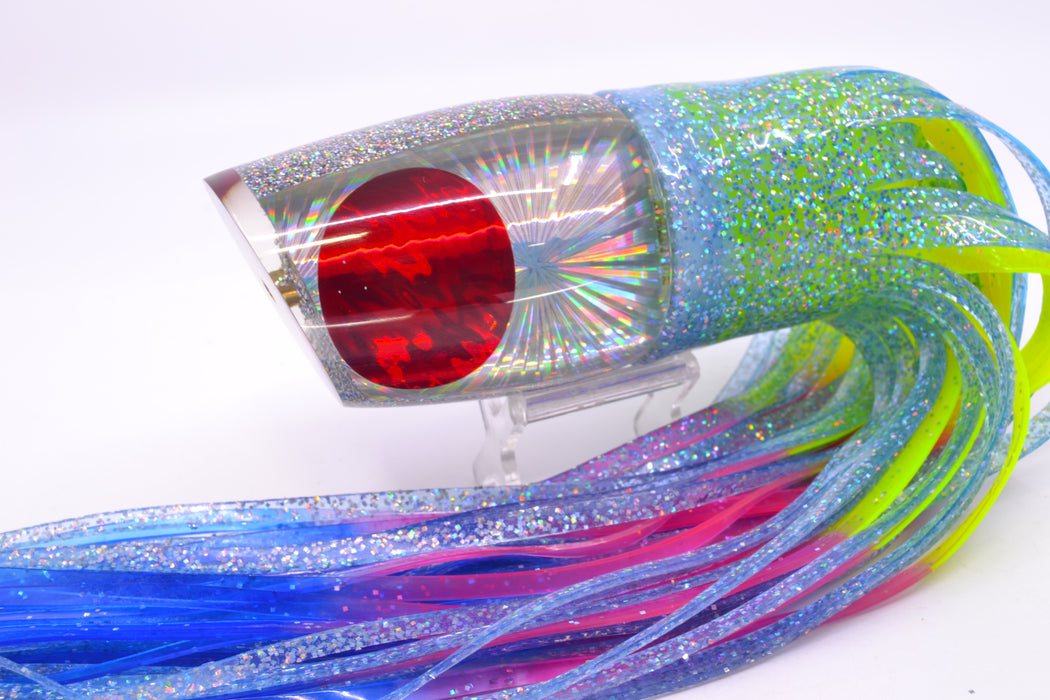 Koya Lures Silver Rainbow Starburst Red Eyes XL 861 16" 19oz BOM Skirted Ice Blue-Rainbow