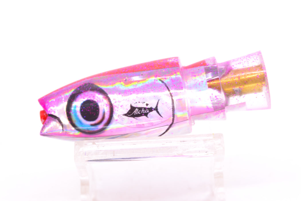Aloha Lures Silver Rainbow Pink Glitter Back Small Super Ninja 7" 2.7oz