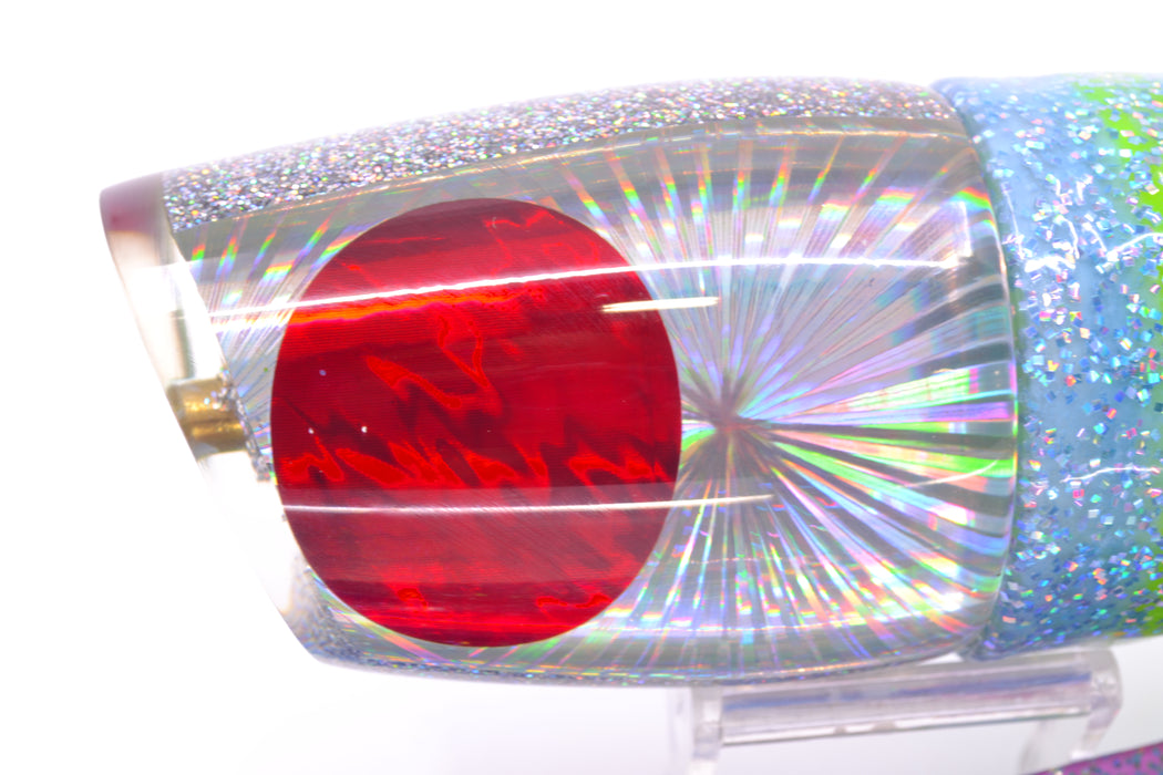Koya Lures Silver Rainbow Starburst Red Eyes XL 861 16" 19oz BOM Skirted Ice Blue-Rainbow