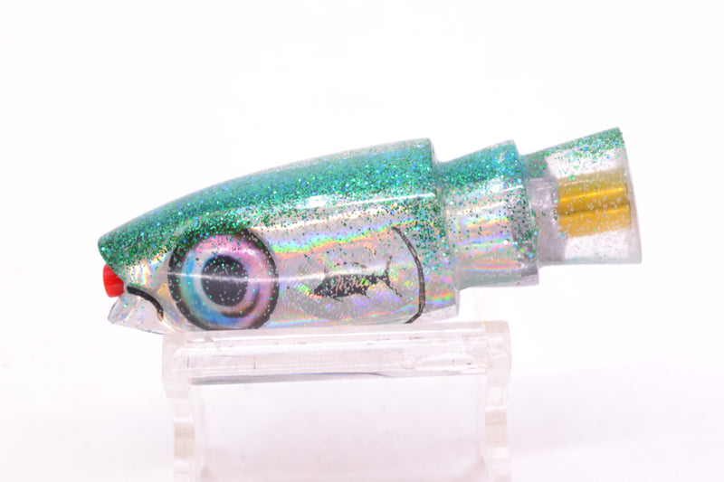 Aloha Lures Silver Rainbow Green Glitter Back Small Super Ninja 7" 2.7oz
